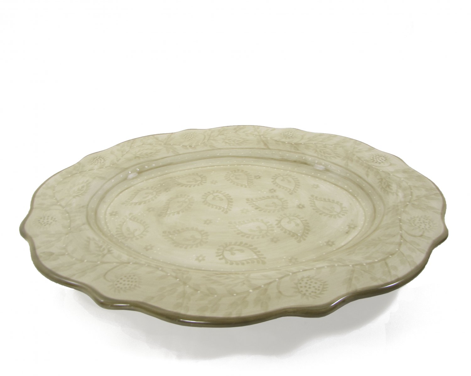 Tabletops Unlimited Sand Jasmine Hand Painted Collection 18" Oval