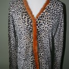 WOMANS MARIA DI RIPABIANCA SHIRT, ORANGE MINK TRIM