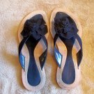 WOMANS BLACK COSTABLANCA AGNES FLORAL SLIPPERS, 8.5 M