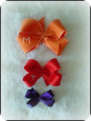 Small Monogram Initial Bow- You Choose Colors