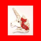 Unicorn with Ribbons Magnet - Red
