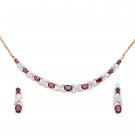 Garnet and Diamond Necklace and Matching Earrings