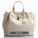David Eikon Padma Genuine Grain Cow Leather Bag -- Beige