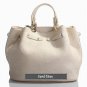 David Eikon Padma Genuine Grain Cow Leather Bag -- Beige
