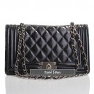 David Eikon Carine Oil-tanned Quilted Leather Bag Black