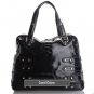David Eikon Paula Patent Leather Satchel Black