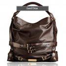 David Eikon Heather Medium Leather Hobo Bag Coffee