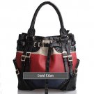 David Eikon Willow Embossed Crocodile Nappa Leather & Tri-Colored Cow Leather Flag Tote