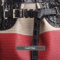 David Eikon Willow Embossed Crocodile Nappa Leather & Tri-Colored Cow Leather Flag Tote
