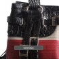 David Eikon Willow Embossed Crocodile Nappa Leather & Tri-Colored Cow Leather Flag Tote