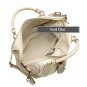 David Eikon Silvana Beige Stitch-Trimmed Leather Satchel Bag