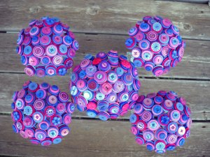 Custom Made Wedding Button Bouquets and Centerpieces
