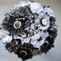 Custom Made Wedding Bouquets Buttons Satin Fabric and Lace