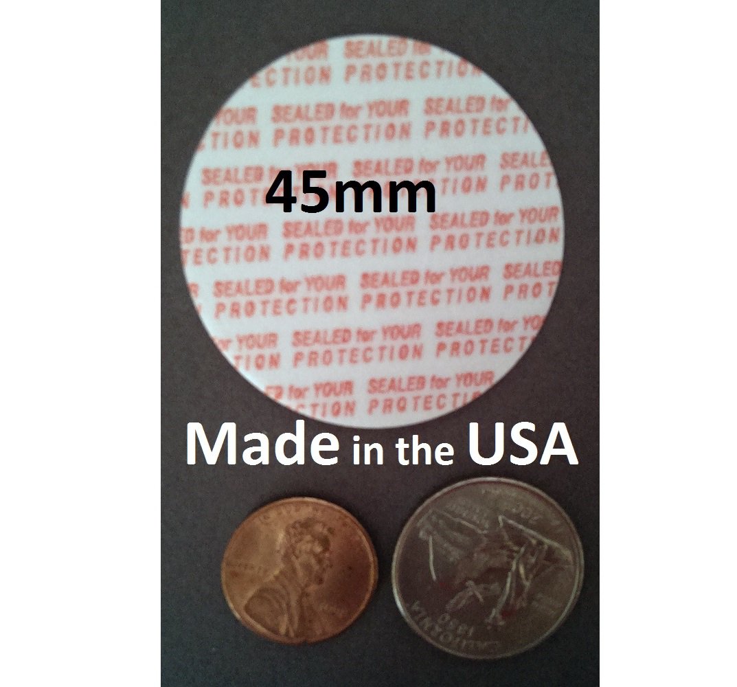 Pack of 100 45mm Press & Seal Cap Liners 45 mm Foam Safety Tamper