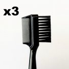 3x Eyebrow Brush / Eye Lash Comb in plastic travel sleeve - free gift lip brushes