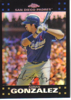 2007 Topps Chrome Refractor  #65 Adrian Gonzalez   Padres