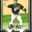 2009 Bowman  #192 Jeff Baisley  RC  A's