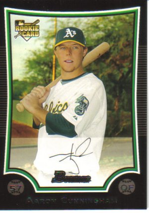 2009 Bowman  #197 Aaron Cunningham  RC  A's