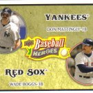 2008 Upper Deck Heroes  #176 Don Mattingly / Wade Boggs