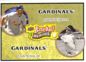 2008 Upper Deck Heroes  #178 Albert Pujols / Stan Musial   Cardinals