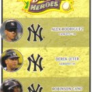 2008 Upper Deck Heroes  #188 Alex Rodriguez / Derek Jeter / Robinson Cano   Yankees
