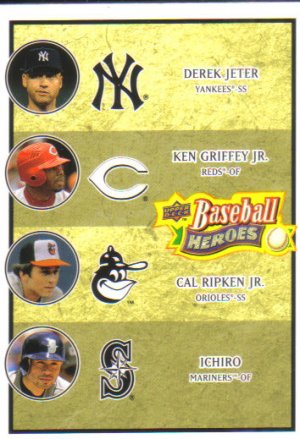 2008 Upper Deck Heroes  #196 Derek Jeter / Ken Griffey Jr. / Cal Ripken Jr. / Ichiro Suzuki