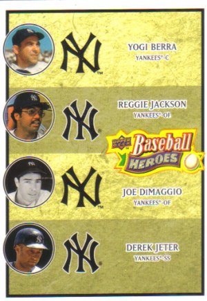 2008 Upper Deck Heroes  #197 Yogi Berra / Reggie Jackson / Joe DiMaggio / Derek Jeter   Yankees