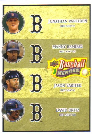 2008 Upper Deck Heroes  #198 Jonathan Papelbon / Manny Ramirez / Jason Varitek / David Ortiz