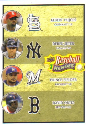 2008 Upper Deck Heroes  #200 Albert Pujols / Derek Jeter / Prince Fielder / David Ortiz