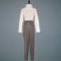 NWT David Szeto Attraction Fatale Gray Silk Wool Ankle Pants - 36