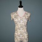 NWT Cosabella Colorful Circles Short Sleeve Sheer Top - M