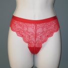 NWT Calvin Klein Red Lace Front Thong #F3363 - M