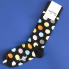 NWT Happy Socks Black Multi-Colored Dot Cotton Socks