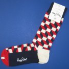 NWT Happy Socks Red White Blue Filled Optic Cotton Socks