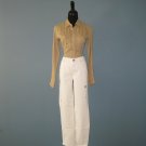 NWT Elie Tahari Off White Gold Metallic Deidre Jeans Pants - 10