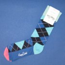 NWT Happy Socks Navy/Royal/Turquoise Argyle Cotton Socks