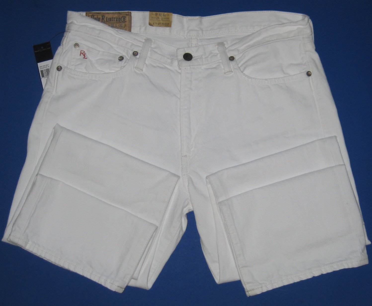 NWT Polo Ralph Lauren White Classic 867 Distressed Denim Jeans 33x32