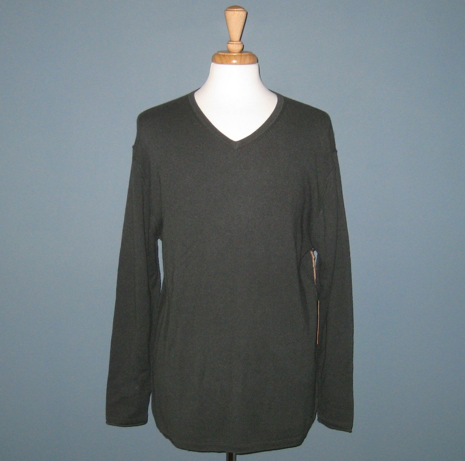 NWT RAW 7 Men's 100% Cashmere Green V-neck Sweater - XXL