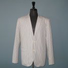 NWT Vince Blue & White Striped 100% Cotton Sport Coat Blazer Jacket - L