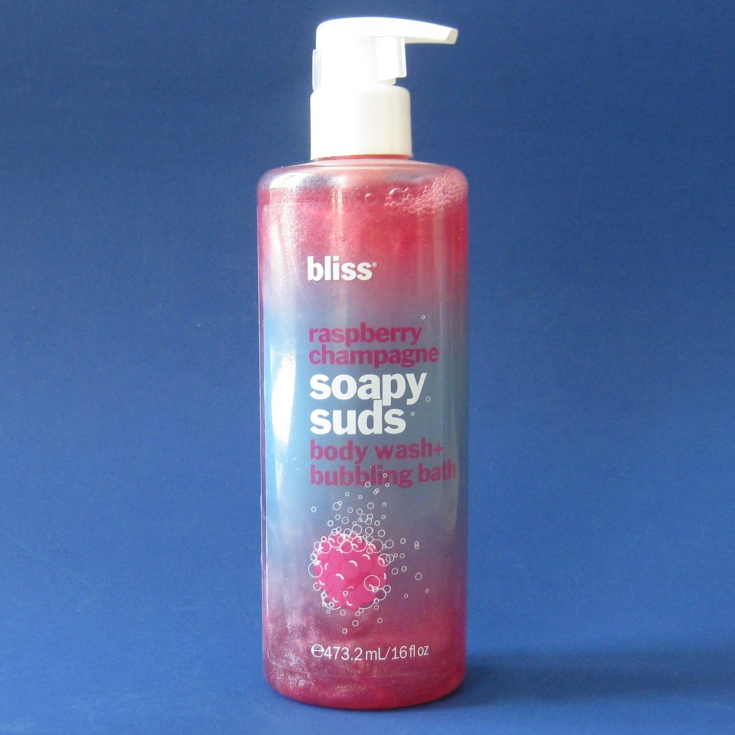 NEW Bliss Raspberry Champagne Soapy Suds Body Wash & Bubbling Bath 16oz