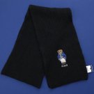 NWT Polo Ralph Lauren Black Winter Cool Ski Bear Knit Scarf - Unisex