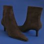 NIB Lauren Ralph Lauren Morrigan Chocolate Brown Kid Suede Ankle Boots - 9.5B