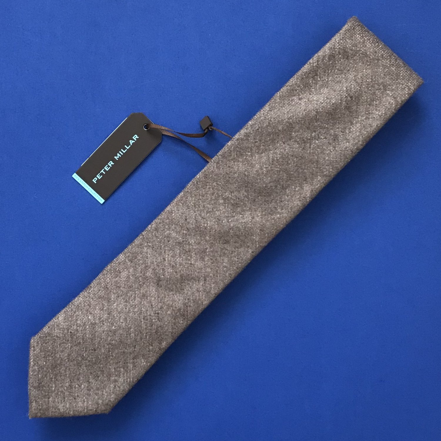 NWT Peter Millar Khaki Brown 100% Cashmere Necktie