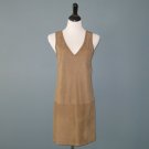 NWT Ralph Lauren Black Label Beige Suede Front Cashmere Back Sheath Dress - M
