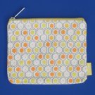 L'Occitane Cosmetic Travel Make-up Case Bag Pouch - Yellow & Orange Hexagon Print