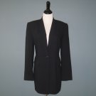 Pre-Owned Dana Buchman 100% Wool Midnight Navy Blue Classic Blazer Jacket - 8 Pre-Owned Dana Buchman 100% Wool Midnight Navy Blue Classic Blazer Jacket - 8