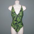 NWT Onia Nina Navy w/Green Palm Forest One Piece Swimsuit - M