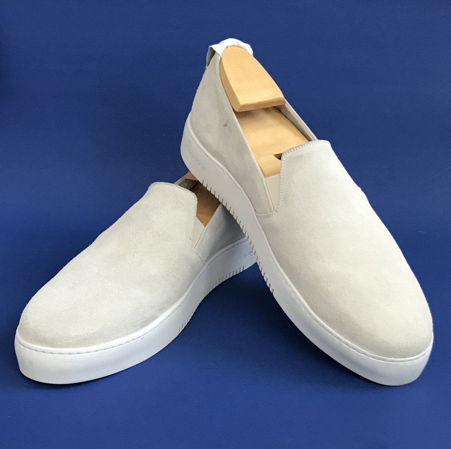 NEW Calvin Klein Collection Men's Cream 'Urban' Slip-on Suede Shoes ...