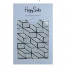 NIB Happy Socks White w/Black Optic Print Cotton Stretch Boxer Brief - L