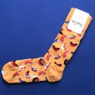 NWT Happy Socks Mustard Yellow w/Hot Dog Print Combed Cotton Knit Socks NWT Happy Socks Mustard Yellow w/Hot Dog Print Combed Cotton Knit Socks